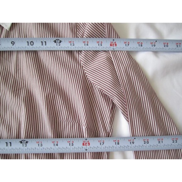 Women's Anne Taylor Button Stripes Long Sleeve Shirt Sz 8 (WB446) - Picture 6 of 8